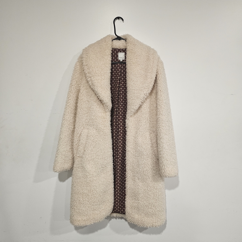 Casual Cream Teddy Coat
